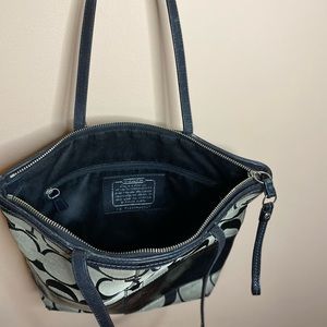 Coach Signature Stripe Tote Bag